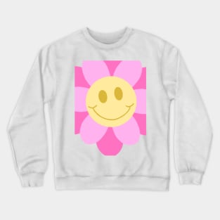 Pink Smiley Flower Crewneck Sweatshirt